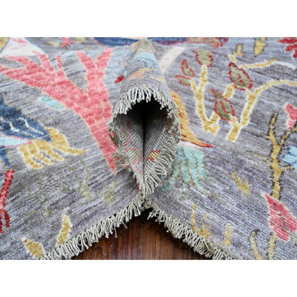Oushak And Peshawar Wool Hand Knotted Rug Grey No Border 8.2X9.11 -O088753