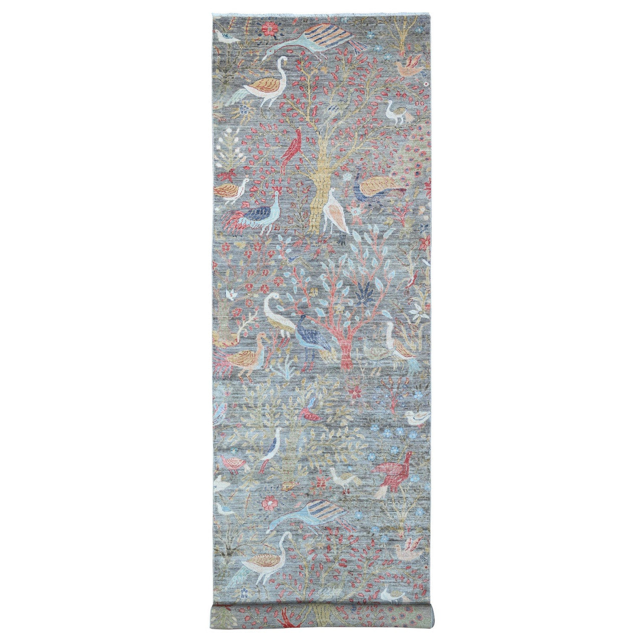 Gray 4'0" x 15'11" Oushak And Peshawar Hand knotted Wool Rug - Sku: O088755