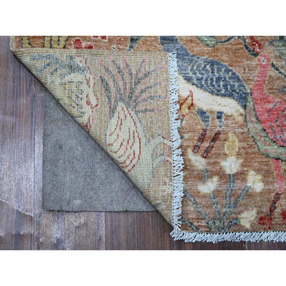 Oushak And Peshawar Wool Hand Knotted Rug Brown No Border 3.11X5.10 -O088757