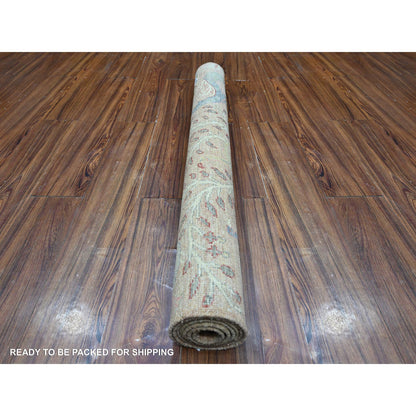 Oushak And Peshawar Wool Hand Knotted Rug Brown No Border 3.11X5.10 -O088757