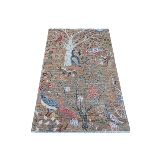 Oushak And Peshawar Wool Hand Knotted Rug Brown No Border 3.2X5.0 -O088760