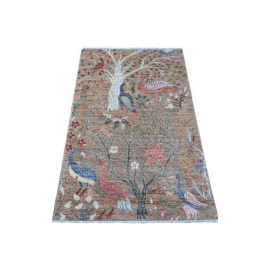 Oushak And Peshawar Wool Hand Knotted Rug Brown No Border 3.2X5.0 -O088760