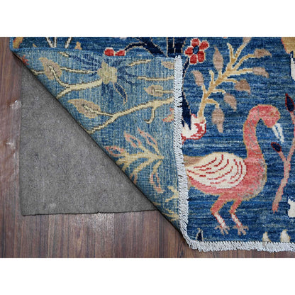 Oushak And Peshawar Wool Hand Knotted Rug Blue No Border 6.1X9.2 -O088762