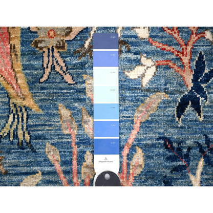 Oushak And Peshawar Wool Hand Knotted Rug Blue No Border 6.1X9.2 -O088762