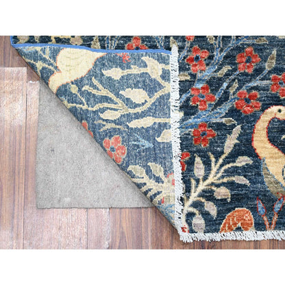 Oushak And Peshawar Wool Hand Knotted Rug Blue No Border 5.10X5.10 -O088764