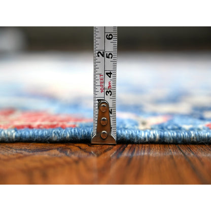 Oushak And Peshawar Wool Hand Knotted Rug Blue No Border 4.11X6.10 -O088765