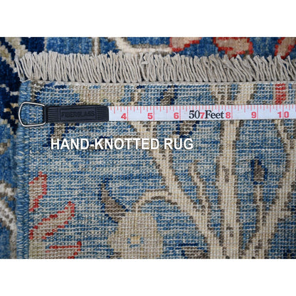 Oushak And Peshawar Wool Hand Knotted Rug Blue No Border 4.11X6.10 -O088765
