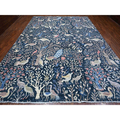 Oushak And Peshawar Wool Hand Knotted Rug Blue No Border 10.0X13.7 -O088767