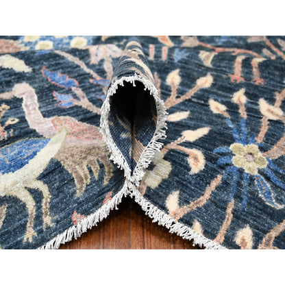 Oushak And Peshawar Wool Hand Knotted Rug Blue No Border 10.0X13.7 -O088767