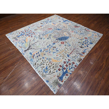 Oushak And Peshawar Wool Hand Knotted Rug Grey No Border 8.0X8.2 -O088769