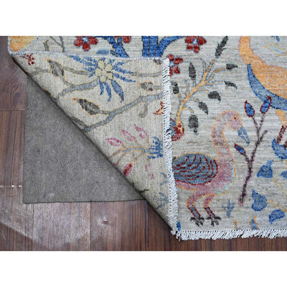 Oushak And Peshawar Wool Hand Knotted Rug Grey No Border 8.0X8.2 -O088769