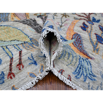 Oushak And Peshawar Wool Hand Knotted Rug Grey No Border 8.0X8.2 -O088769