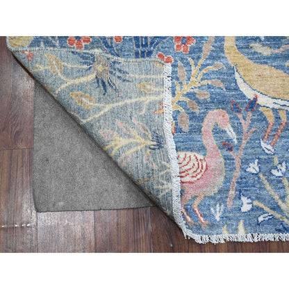 Oushak And Peshawar Wool Hand Knotted Rug Blue No Border 7.11X8.0 -O088770