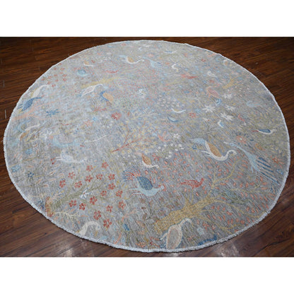 Oushak And Peshawar Wool Hand Knotted Rug Grey No Border 10.0X10.1 -O088771