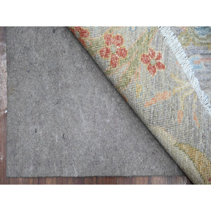 Oushak And Peshawar Wool Hand Knotted Rug Grey No Border 10.0X10.1 -O088771