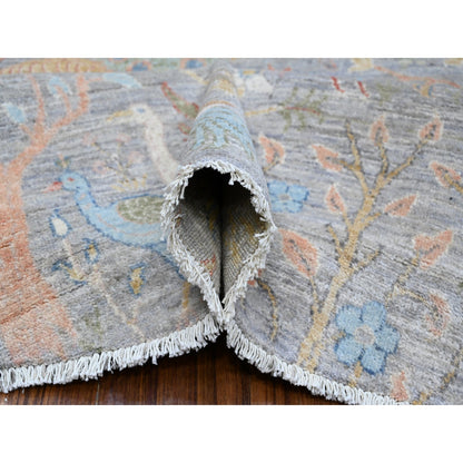 Oushak And Peshawar Wool Hand Knotted Rug Grey No Border 10.0X10.1 -O088771