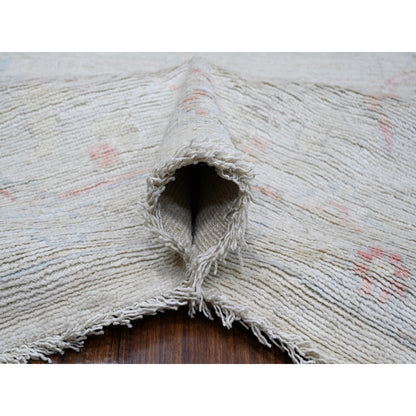 Oushak And Peshawar Wool Hand Knotted Rug Grey Silver Sand Gray 12.2X17.11 -O088777