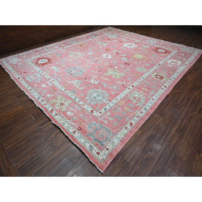 Oushak And Peshawar Wool Hand Knotted Rug Pink Pink 12.1X14.7 -O088780