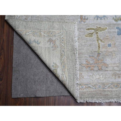 Oushak And Peshawar Wool Hand Knotted Rug Grey Gray 11.11X15.10 -O088781