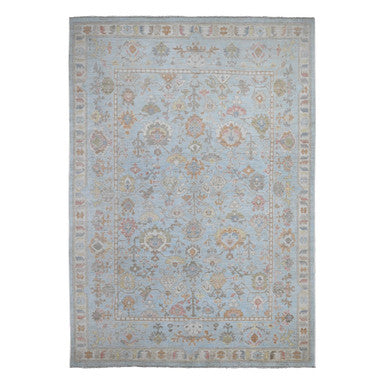 Oushak And Peshawar Wool Hand Knotted Rug Blue Blue 9.0X12.6 -O088794