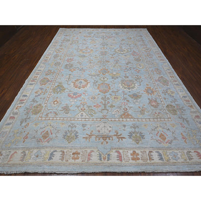 Oushak And Peshawar Wool Hand Knotted Rug Blue Blue 9.0X12.6 -O088794