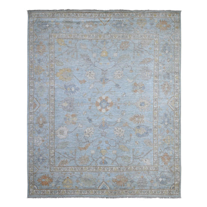 Oushak And Peshawar Wool Hand Knotted Rug Blue Blue 7.10X9.9 -O088796
