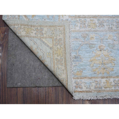 Oushak And Peshawar Wool Hand Knotted Rug Blue Blue 7.10X9.9 -O088796