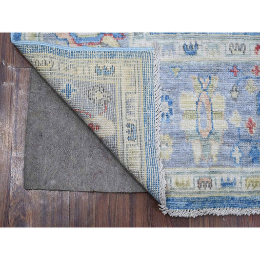 Oushak And Peshawar Wool Hand Knotted Rug Blue Blue 5.9X8.10 -O088799