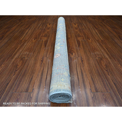 Oushak And Peshawar Wool Hand Knotted Rug Blue Blue 5.9X8.10 -O088799