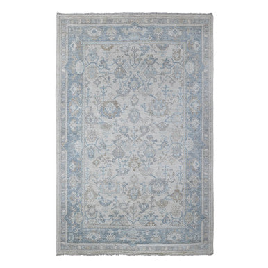 Oushak And Peshawar Wool Hand Knotted Rug Grey Gray 6.1X9.4 -O088800