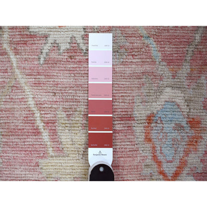 Oushak And Peshawar Wool Hand Knotted Rug Pink Blue 6.0X8.10 -O088805