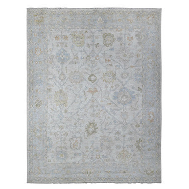 Oushak And Peshawar Wool Hand Knotted Rug Grey Gray 7.11X10.2 -O088809