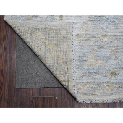 Oushak And Peshawar Wool Hand Knotted Rug Grey Gray 7.11X10.2 -O088809