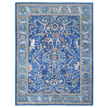 Oushak And Peshawar Wool Hand Knotted Rug Blue Blue 10.3X13.5 -O088814