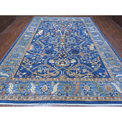 Oushak And Peshawar Wool Hand Knotted Rug Blue Blue 10.3X13.5 -O088814