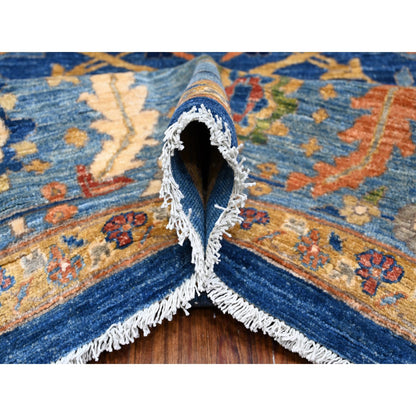 Oushak And Peshawar Wool Hand Knotted Rug Blue Blue 10.3X13.5 -O088814
