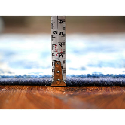 Oushak And Peshawar Wool Hand Knotted Rug Grey Blue 2.10X7.8 -O088829