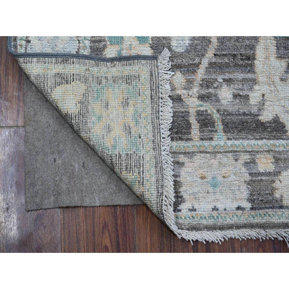 Oushak And Peshawar Wool Hand Knotted Rug Grey Gray 2.8X7.9 -O088832