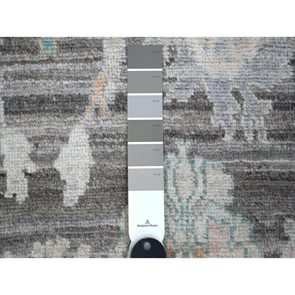 Oushak And Peshawar Wool Hand Knotted Rug Grey Gray 2.8X7.9 -O088832