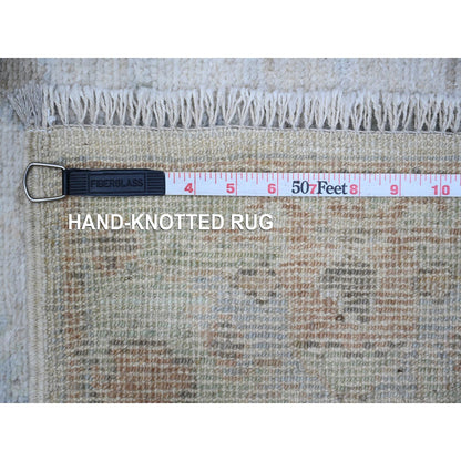Oushak And Peshawar Wool Hand Knotted Rug Grey Green 2.8X15.4 -O088834