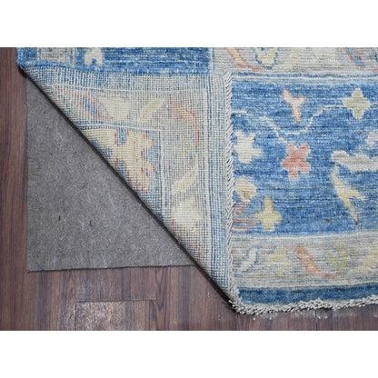 Oushak And Peshawar Wool Hand Knotted Rug Blue Blue 9.0X12.2 -O088836