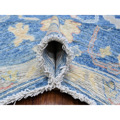 Oushak And Peshawar Wool Hand Knotted Rug Blue 9.0x12.2 -O088836
