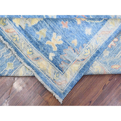 Oushak And Peshawar Wool Hand Knotted Rug Blue 9.0x12.2 -O088836