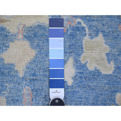 Oushak And Peshawar Wool Hand Knotted Rug Blue 9.0x12.2 -O088836