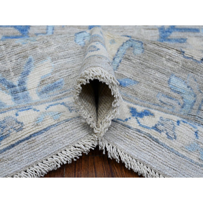 Oushak And Peshawar Wool Hand Knotted Rug Grey Gray 9.1X11.7 -O088838