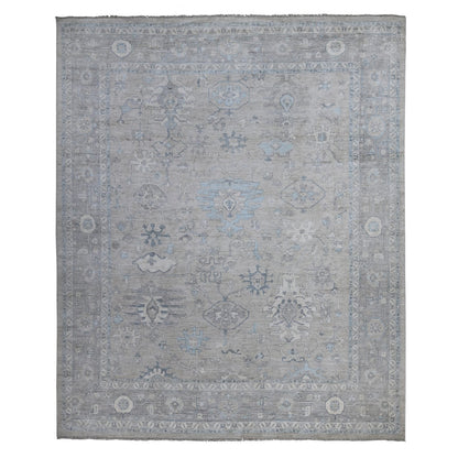 Oushak And Peshawar Wool Hand Knotted Rug Grey Gray 12.0X14.5 -O088839