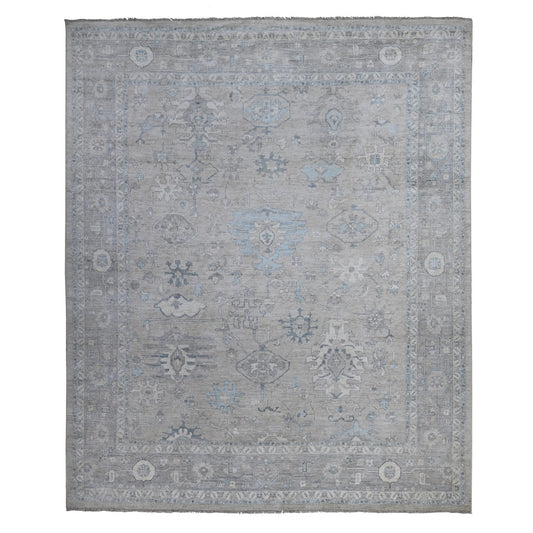 Oushak And Peshawar Wool Hand Knotted Rug Grey Gray 12.0X14.5 -O088839