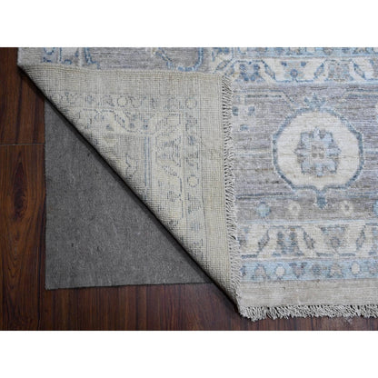 Oushak And Peshawar Wool Hand Knotted Rug Grey Gray 12.0X14.5 -O088839