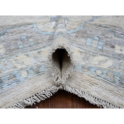 Oushak And Peshawar Wool Hand Knotted Rug Grey Gray 12.0X14.5 -O088839
