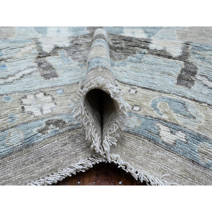 Oushak And Peshawar Wool Hand Knotted Rug Grey Gray 14.0X19.2 -O088840